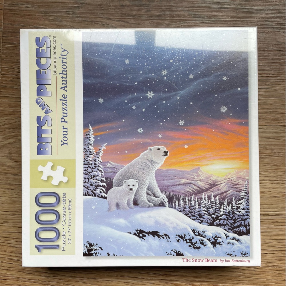 Bits and Pieces Polar Bear Puzzle - 1000 Pieces - Blue and White